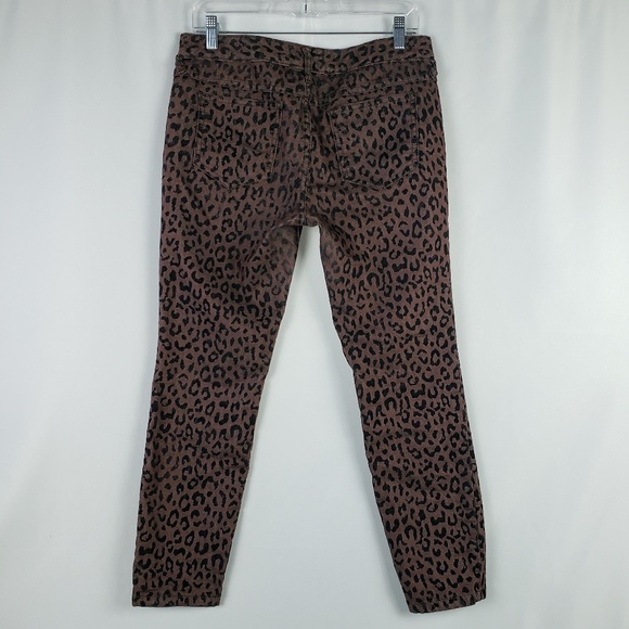 Free People Cheetah Print Flocked Pants Ankle Crop - Picture 2 of 6